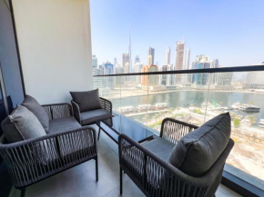 Chic 1-Bedroom with Epic Burj Khalifa Views